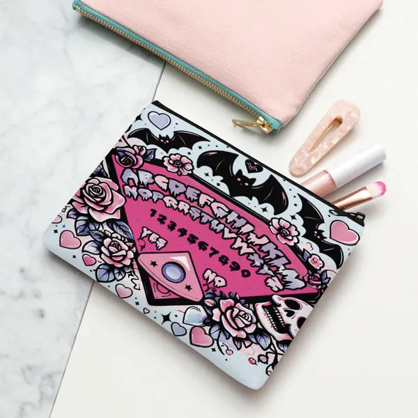 Pastel Goth Ouija Board Zippered Canvas Makeup Bag,,The Gift Dimension