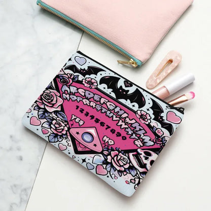 Pastel Goth Ouija Board Zippered Canvas Makeup Bag,,The Gift Dimension