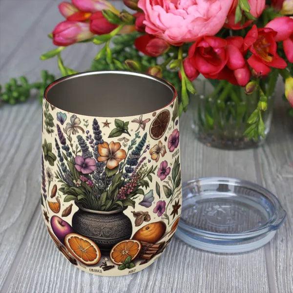 Vintage Herbs & Botanicals Wine Tumbler,,The Gift Dimension
