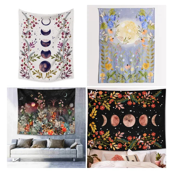 Psychedelic decorative flower wall with stars and moonlight,0,The Gift Dimension