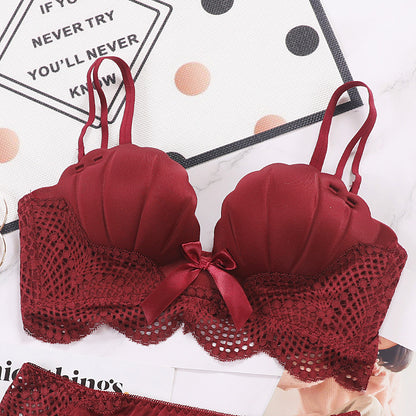 Mermaid Shell Lace Detailed Halter Bra