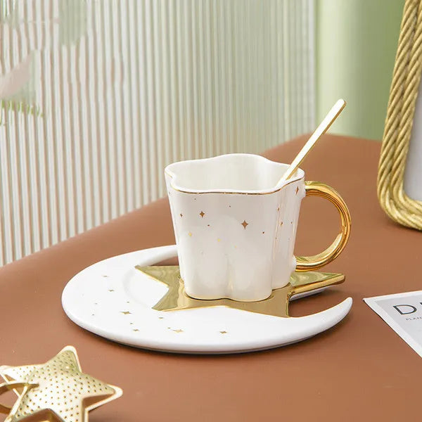 Celestial Tea Set- Cup w/Star And Crescent Moon Saucer-in 4 colors,Decorative Tea Set,The Gift Dimension
