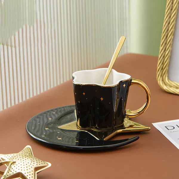 Celestial Tea Set- Cup w/Star And Crescent Moon Saucer-in 4 colors,Decorative Tea Set,The Gift Dimension