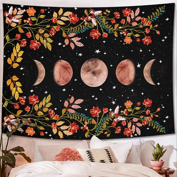 Psychedelic decorative flower wall with stars and moonlight,0,The Gift Dimension