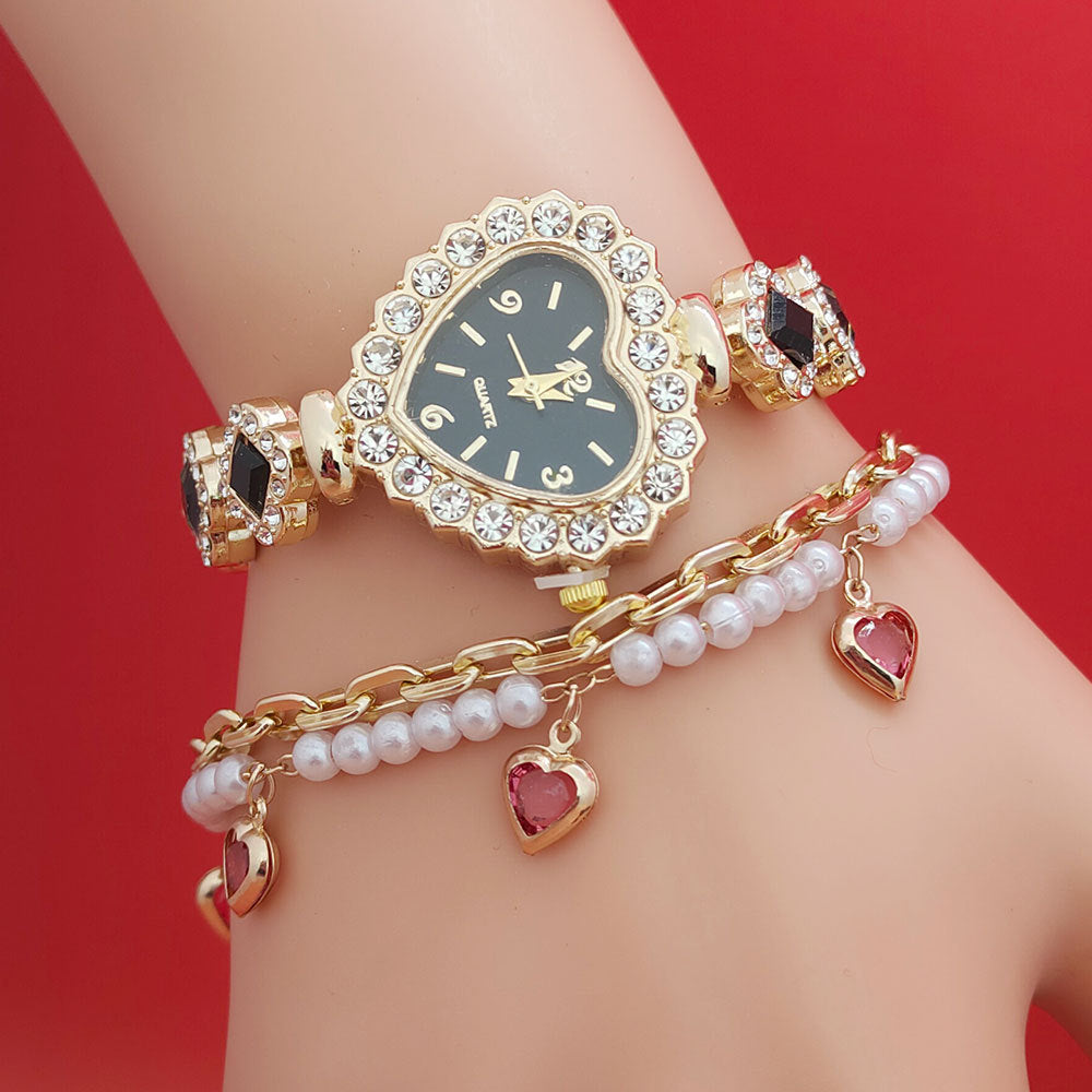 Fashion Heart Quartz Watch Women's Jewelry Set Valentine's Day Gift