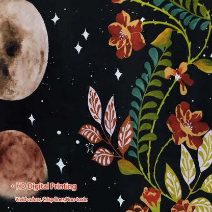 Psychedelic decorative flower wall with stars and moonlight,0,The Gift Dimension