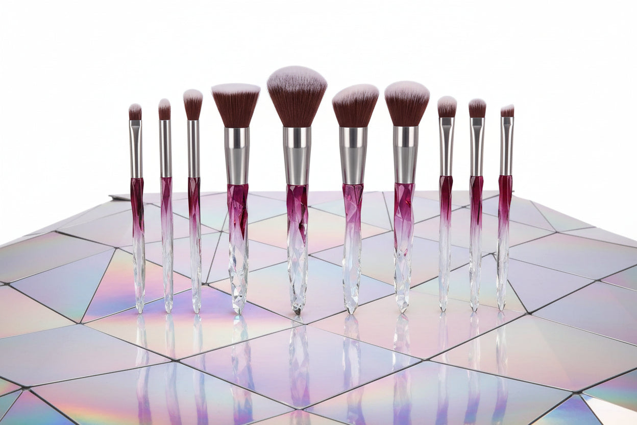 Geometric Ombre Makeup Brush-10 piece set,Makeup Brush Set,The Gift Dimension
