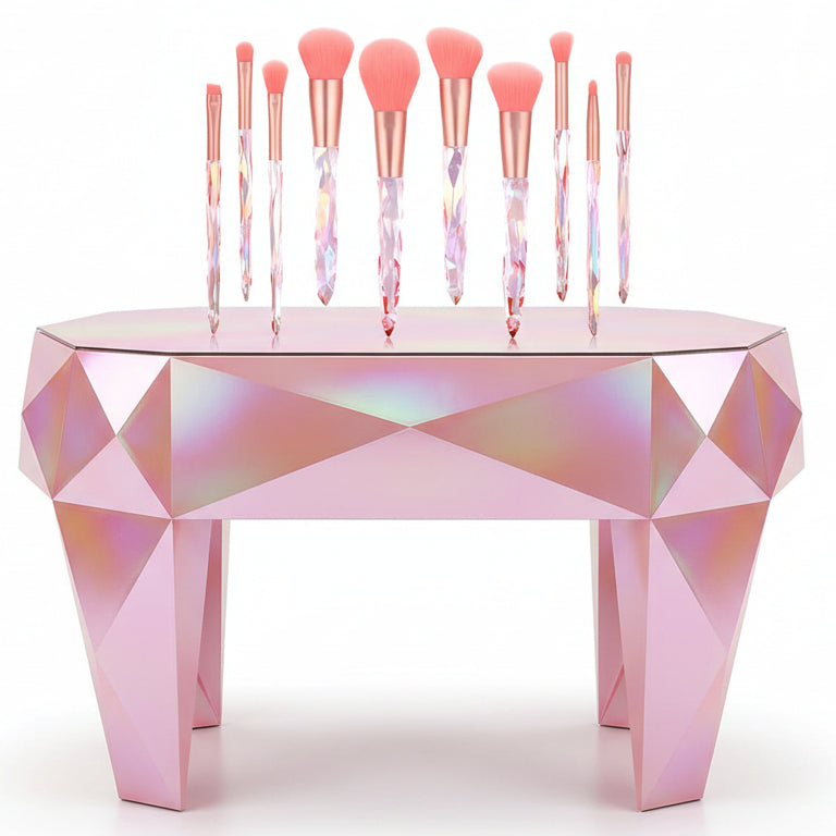 Geometric Ombre Makeup Brush-10 piece set,Makeup Brush Set,The Gift Dimension