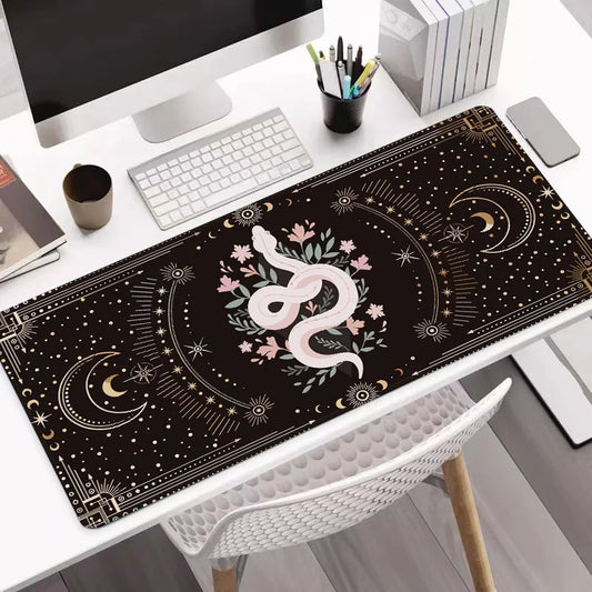 Mystic Snake Extra Wide Gaming Mouse Pad/ Occult Themed PC Accessory