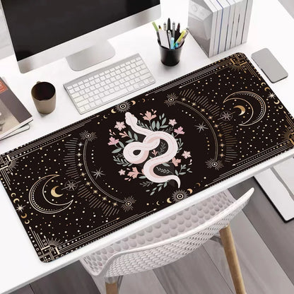 Mystic Snake Extra Wide Gaming Mouse Pad/ Occult Themed PC Accessory