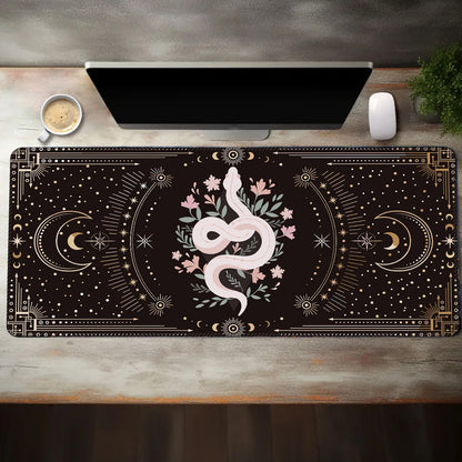 Mystic Snake Extra Wide Gaming Mouse Pad/ Occult Themed PC Accessory