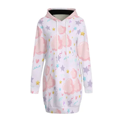 Pastel Clouds and Confetti Sweatshirt Dress- in Baby Blue, White, and Lavender!,Sweatshirt Dress,The Gift Dimension