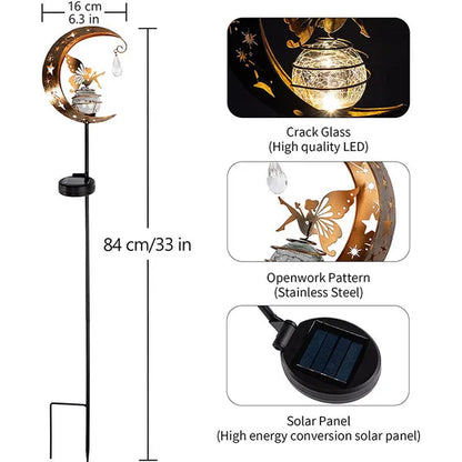 Solar Moon Fairy Lamp Outdoor Garden Iron Art,,The Gift Dimension