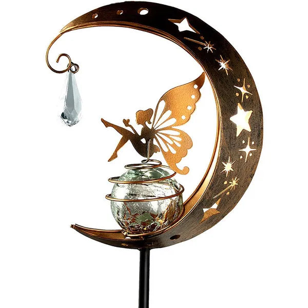 Solar Moon Fairy Lamp Outdoor Garden Iron Art,,The Gift Dimension