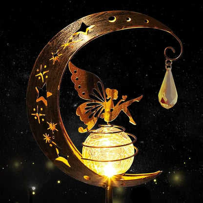 Solar Moon Fairy Lamp Outdoor Garden Iron Art,,The Gift Dimension