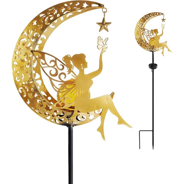 Solar Moon Fairy Lamp Outdoor Garden Iron Art,,The Gift Dimension