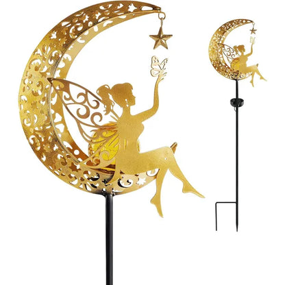 Solar Moon Fairy Lamp Outdoor Garden Iron Art,,The Gift Dimension