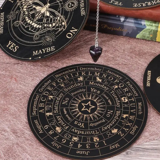 Magical Wooden Pendulum Boards 4 Styles – For Dowsing, Tarot & Divination