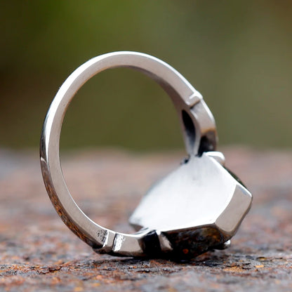 Gothic Ring - Style - Glass Coffin with Delicate Hammered Flower Detail.  Great For Vampire Balls, Events, and Gifting