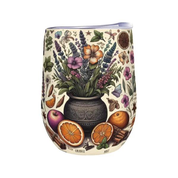 Vintage Herbs & Botanicals Wine Tumbler,,The Gift Dimension