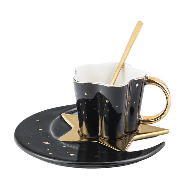 Celestial Tea Set- Cup w/Star And Crescent Moon Saucer-in 4 colors,Decorative Tea Set,The Gift Dimension