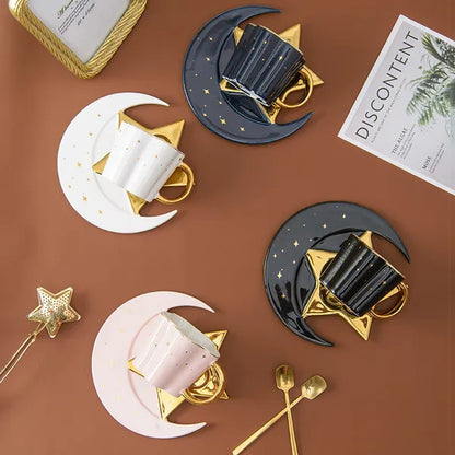 Celestial Tea Set- Cup w/Star And Crescent Moon Saucer-in 4 colors,Decorative Tea Set,The Gift Dimension