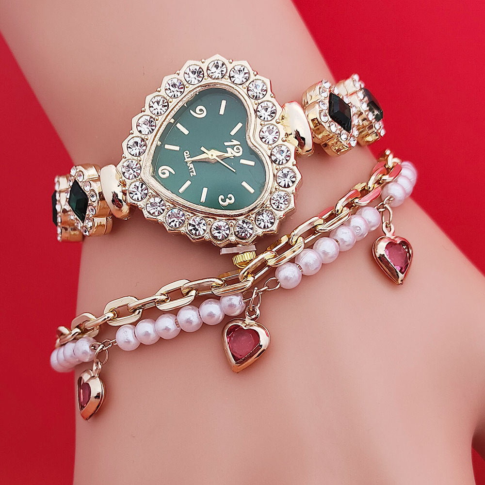 Fashion Heart Quartz Watch Women's Jewelry Set Valentine's Day Gift