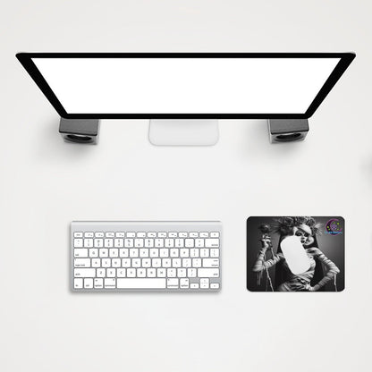 The Gift Dimension Bride of the Mummy mouse pad with gothic Egyptian art on a clean white desk setup.