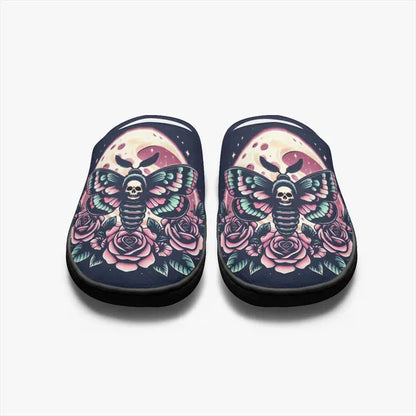 Dark Navy Moth N' Moonlight Super Cozy House Slippers,,The Gift Dimension