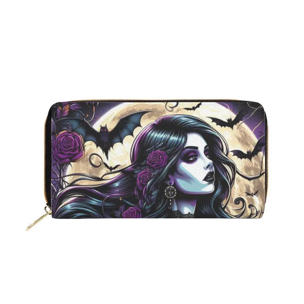 Black Magic Woman Zip up Wallet and Card Holder,Zipper Wallet,The Gift Dimension