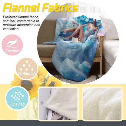 "Wonderland Ice Queen" Flannel Blanket -Available in 4 Sizes,Custom Print Blanket,The Gift Dimension