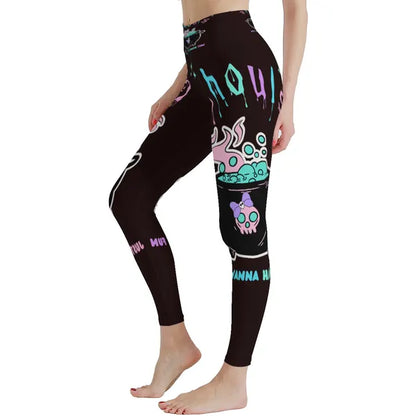 Ghouls Just Wanna Have Fun Halloween Yoga Pants- IN BLACK,Yoga Pants,The Gift Dimension