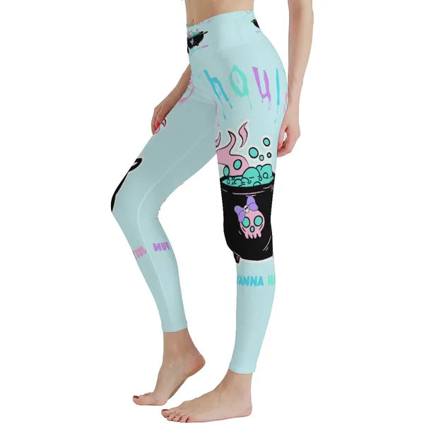 Ghouls Just Wanna Have Fun Halloween Yoga Pants IN MINT,Yoga Pants,The Gift Dimension