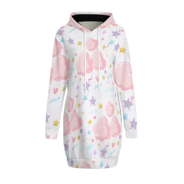 Pastel Clouds and Confetti Sweatshirt Dress- in Baby Blue, White, and Lavender!,Sweatshirt Dress,The Gift Dimension