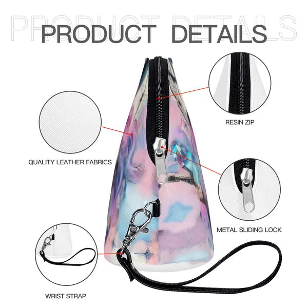 Ultra Creative Pastels and Witchy Vibes Zippered Makeup Bag-Original Design-Size 9.45 x 6.29 x 3.35 in,,The Gift Dimension