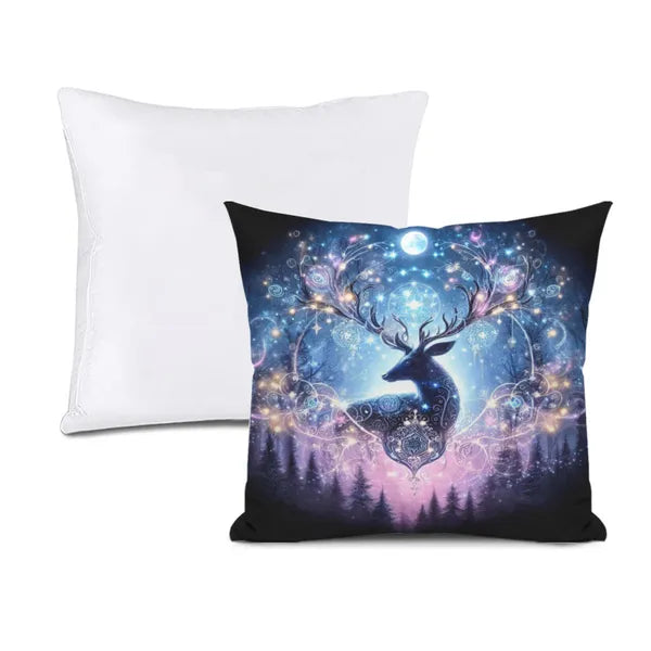 Celestial Winter Deer Decorative Pillow-3 Sizes,Decorative Pillow,The Gift Dimension