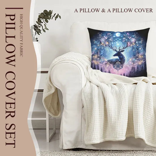 Celestial Winter Deer Decorative Pillow-3 Sizes,Decorative Pillow,The Gift Dimension