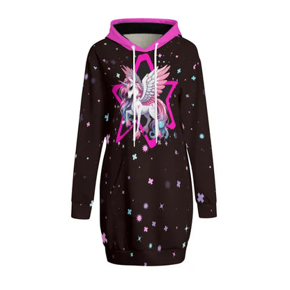 Magical as F@&k! Crystal Unicorn-Pegasus Sweatshirt Dress-Available in multiple color options in S-XXL,,The Gift Dimension