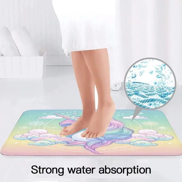 Pastel Rainbow Unicorn Bath Mat Set.,,The Gift Dimension
