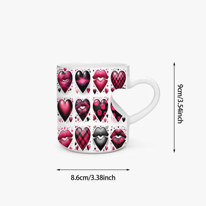 Valentine's Heart Stamps Mug 11oz Perfect for a Valentine's Day Gift or To Celebrate Love,Valentine's Day Mugs,The Gift Dimension