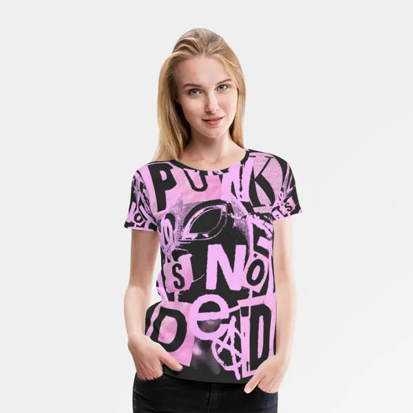 Woman's Graphic T-shirt "Punk Slogan" S-XXL,,The Gift Dimension