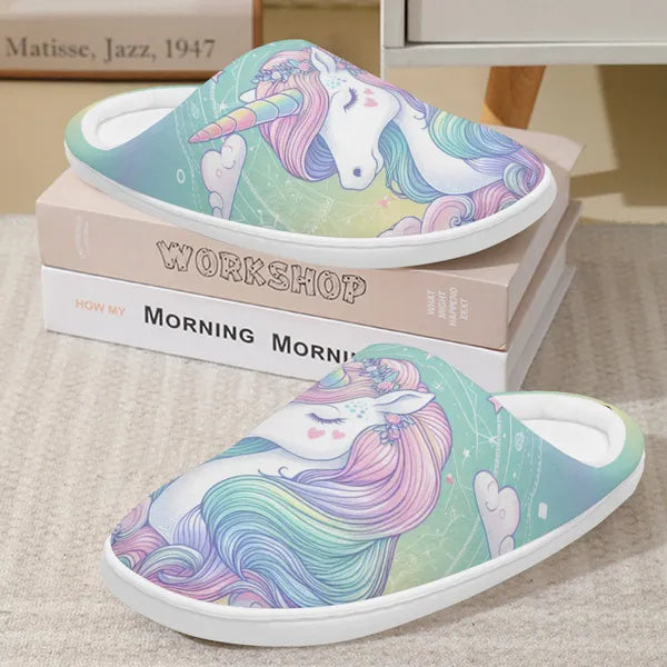 Pastel Unicorn Dream Non-Slip Slippers,,The Gift Dimension