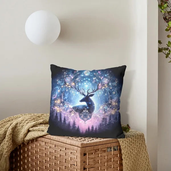 Celestial Winter Deer Decorative Pillow-3 Sizes,Decorative Pillow,The Gift Dimension