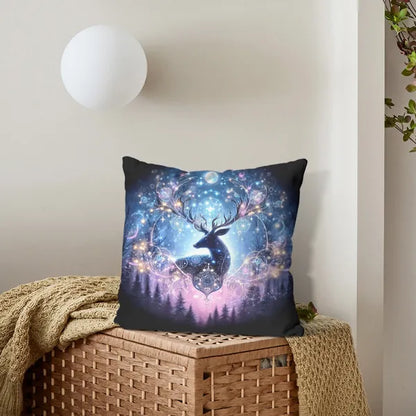 Celestial Winter Deer Decorative Pillow-3 Sizes,Decorative Pillow,The Gift Dimension