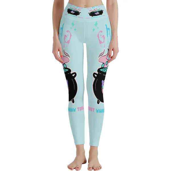 Ghouls Just Wanna Have Fun Halloween Yoga Pants IN MINT,Yoga Pants,The Gift Dimension