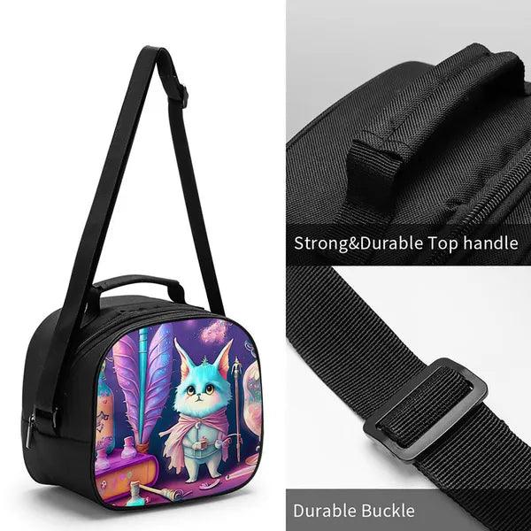 Whimsical, "Magic School" Themed, Insulated, Polyester, Large Capacity, Lunch Tote Bag, Lunch Box,Lunch Tote,The Gift Dimension
