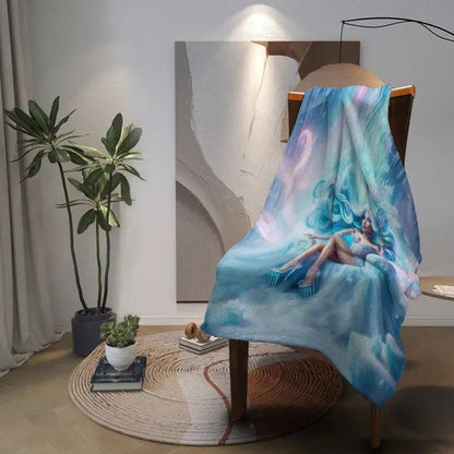 "Wonderland Ice Queen" Flannel Blanket -Available in 4 Sizes,Custom Print Blanket,The Gift Dimension